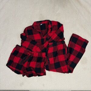 3 Piece Old Navy Red and Black Buffalo Plaid match the family pj set